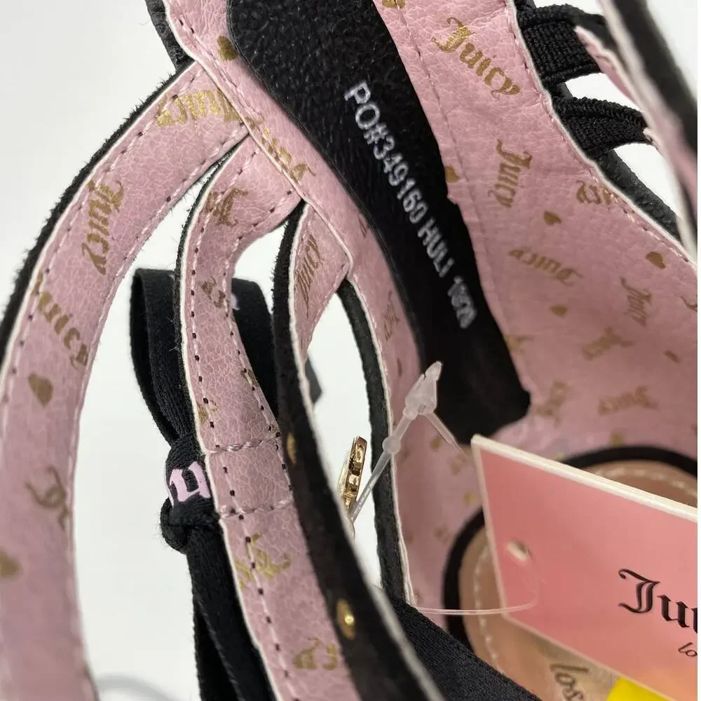 Juicy Couture Girls Santa Barbara Flat Gold Black Shoes NEW Size: 5